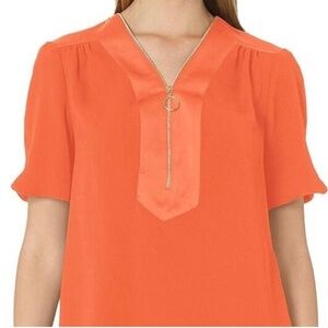 Trina Turk Orange Blouse/ Zip Up